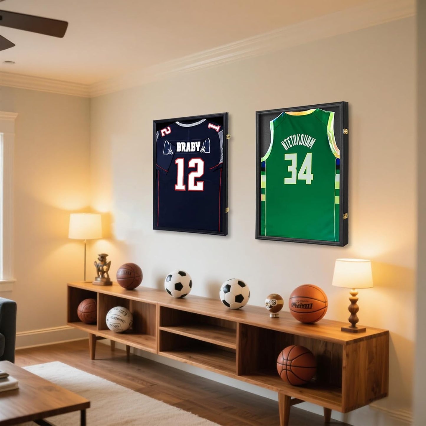 IHEIPYE Jersey Frame Display Case 4 Pack - Large Sport Jersey Shadow Box with UV Protection Acrylic for Baseball, Basketball, Football, Soccer, Hockey, Shirt and Uniform