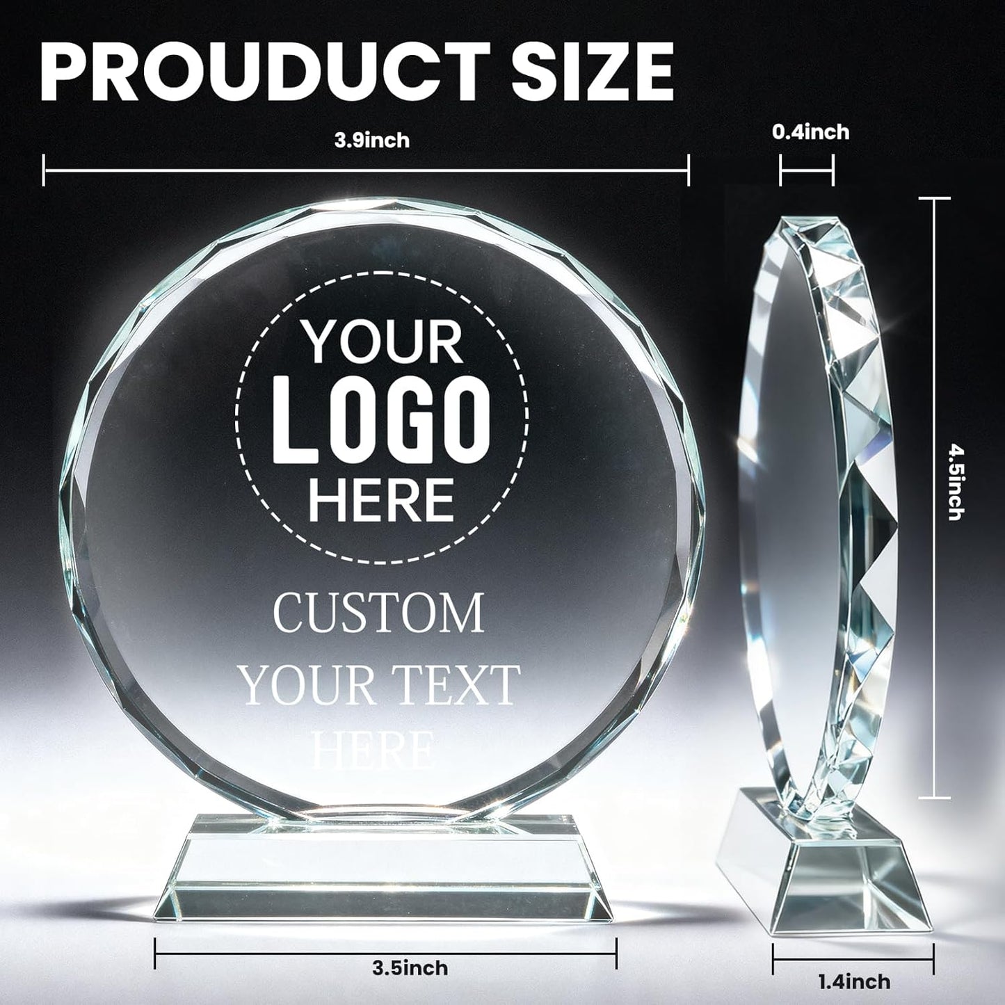 Personalized Trophy Award - Custom Crystal Awards and Trophies - Plaques Personalized Engraved - Thank You Gifts - Employee Appreciation Gifts for Cowokers, Recognition, Sports