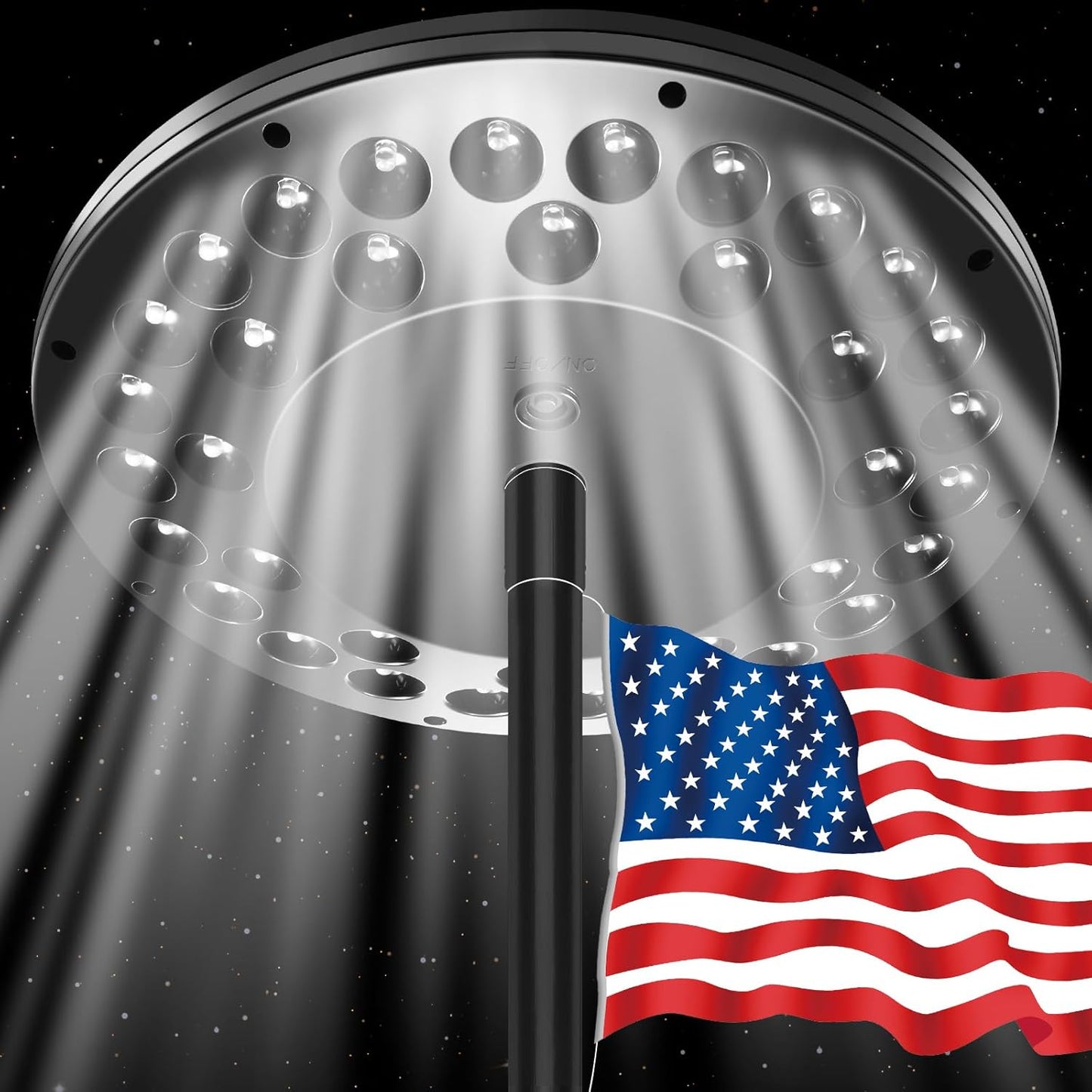 Flag Pole Light Solar Powered Outdoor, 2000 Lumen with 36 LED Ultra-Bright Flagpole, from Dusk to Dawn for 16+ Hours, 3 Brightness Levels 100% Flag Coverage High-Level Waterproof Auto on/Off