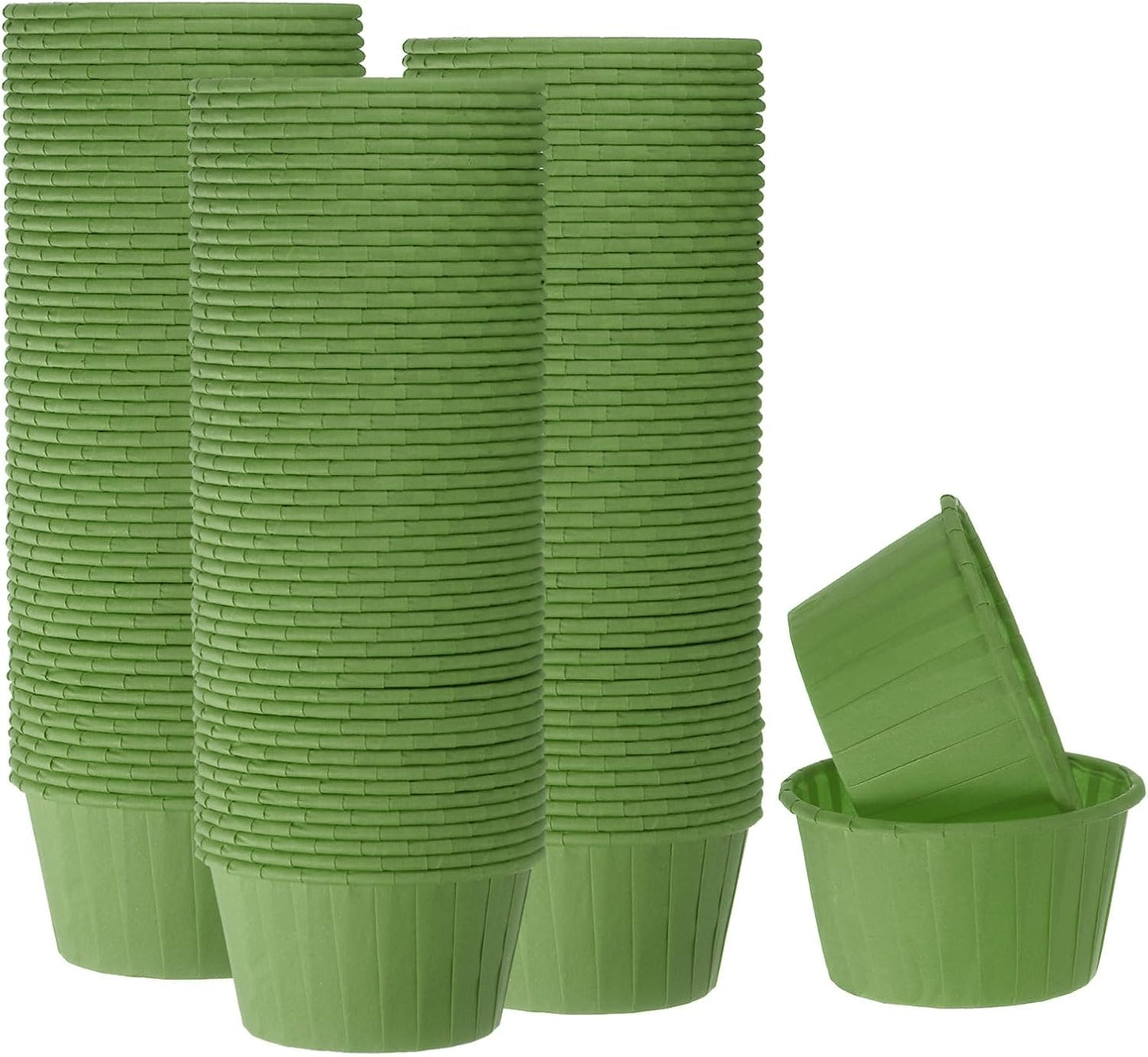 HARFINGTON 150Pcs Cupcake Baking Cups 3.5oz Standard Size Paper Cupcake Liners Greaseproof Wrappers Disposable for Wedding Birthdays Christmas Dessert, Green