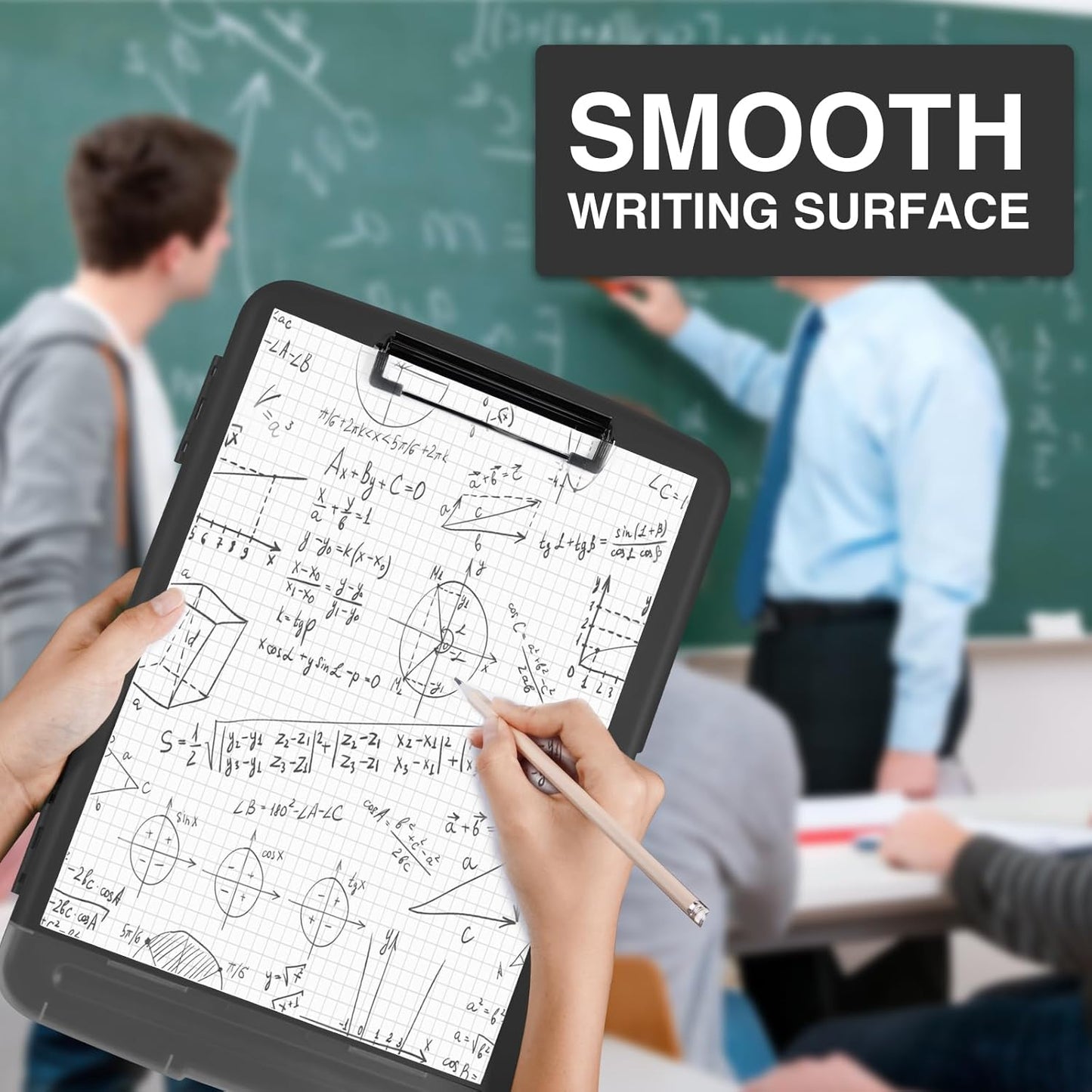 Sooez Clipboards with Storage, High Capacity Clip Boards 8.5x11 with Pen Holder, Heavy Duty Plastic Paper Organization Folder Cases, Letter / A4 Size for Nurse Teachers, School & Office Supplies