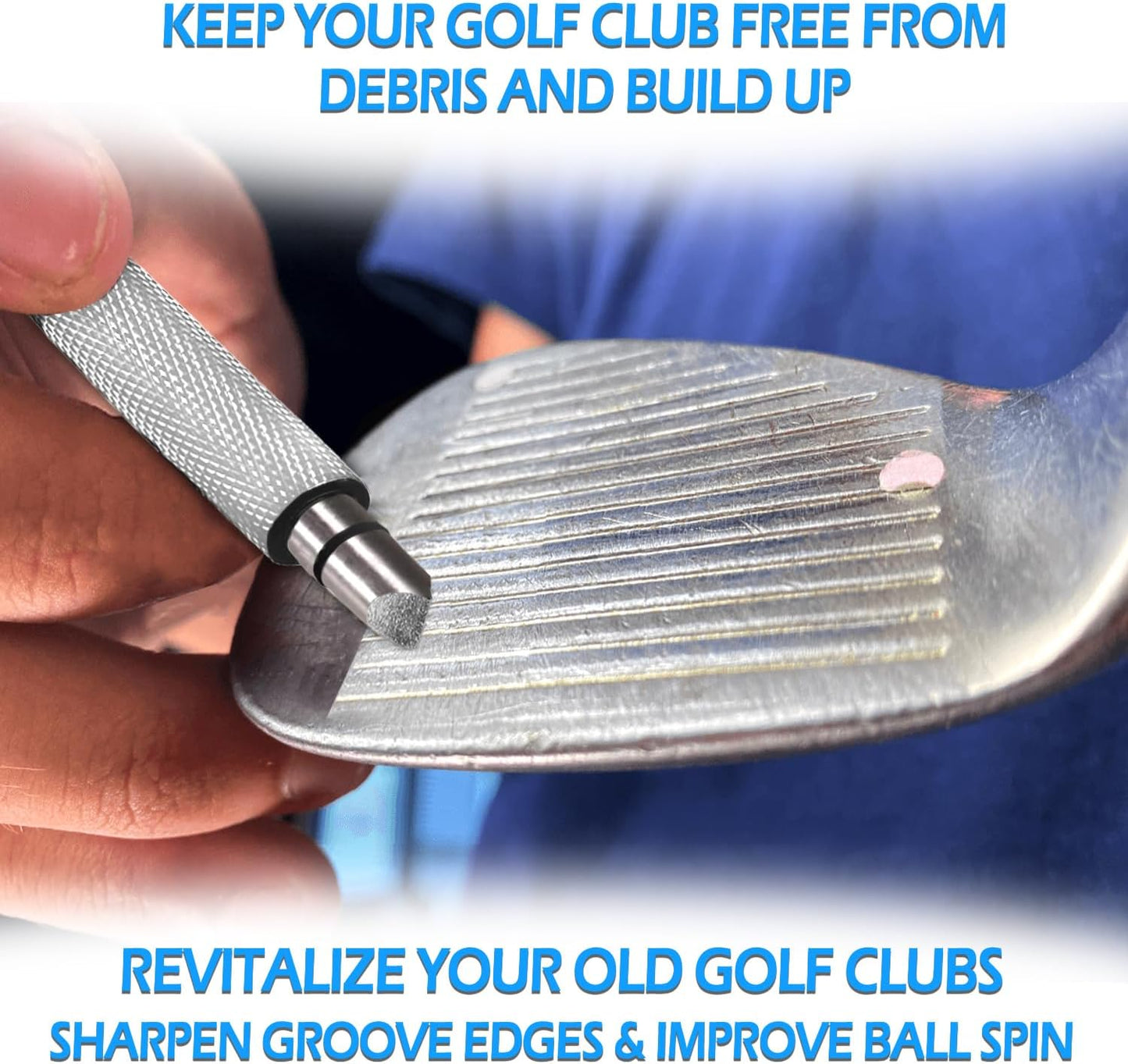 Golf Club Grove Sharpener,Golf Club Grove Cleaner, Re-Grooving and Cleaning Tool for Wedges and Irons, Optimal Backspin on Golf Ball for Precision Shots 5 Colors to Choose from