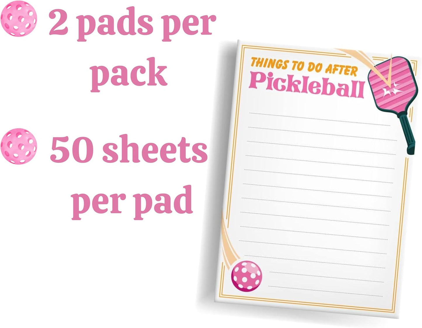 Funny Memo Notepads - Set of 2- Funny Pickleball Gifts - Cute Note Pads