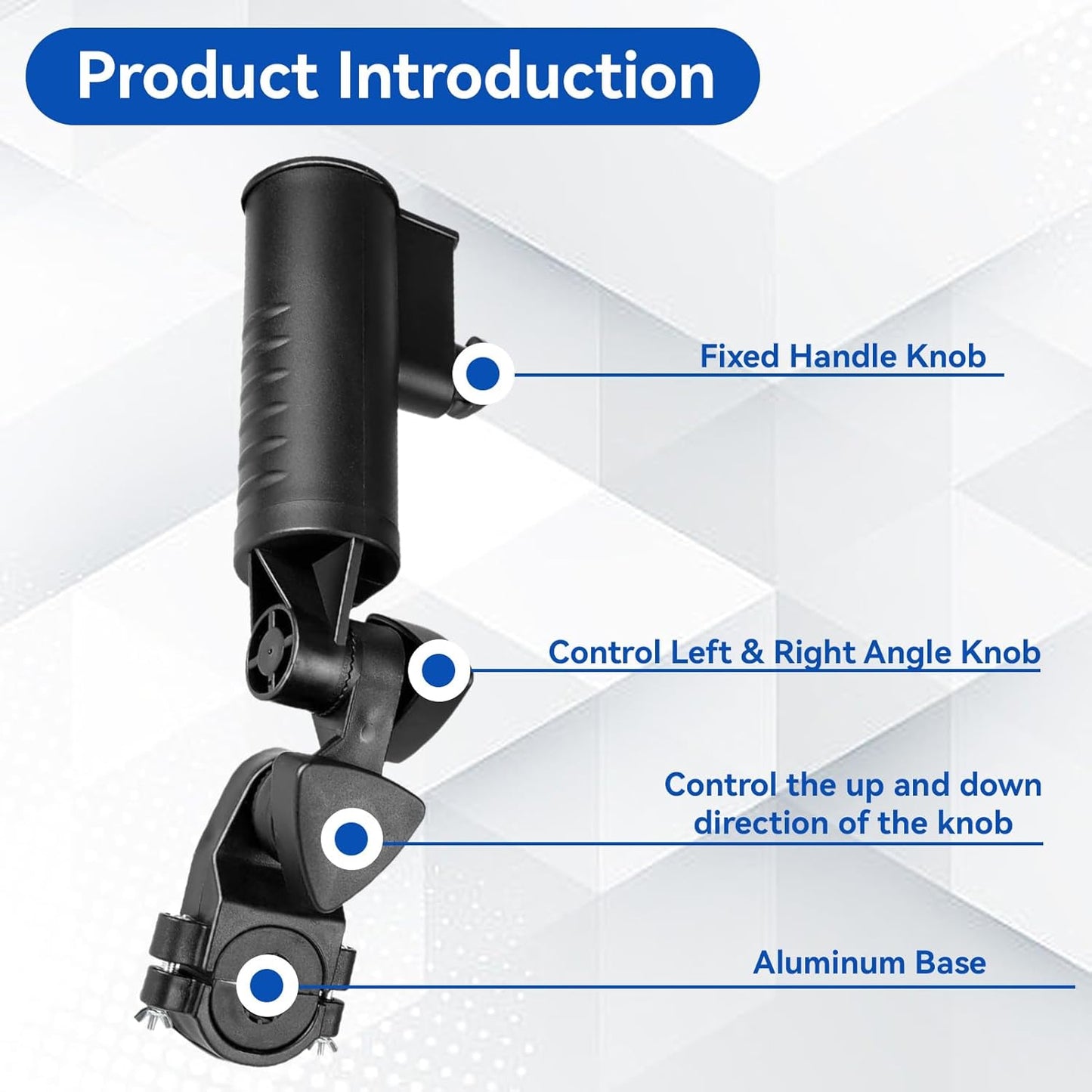 Golf Push Cart Umbrella Holder, 180 Degrees Adjustable Golf Trolley Umbrella Holder, Universal Heavy-duty Windproof Umbrella Holder Stroller Bicycle Bike Wheelchair Mobility Scooter Beach Chair