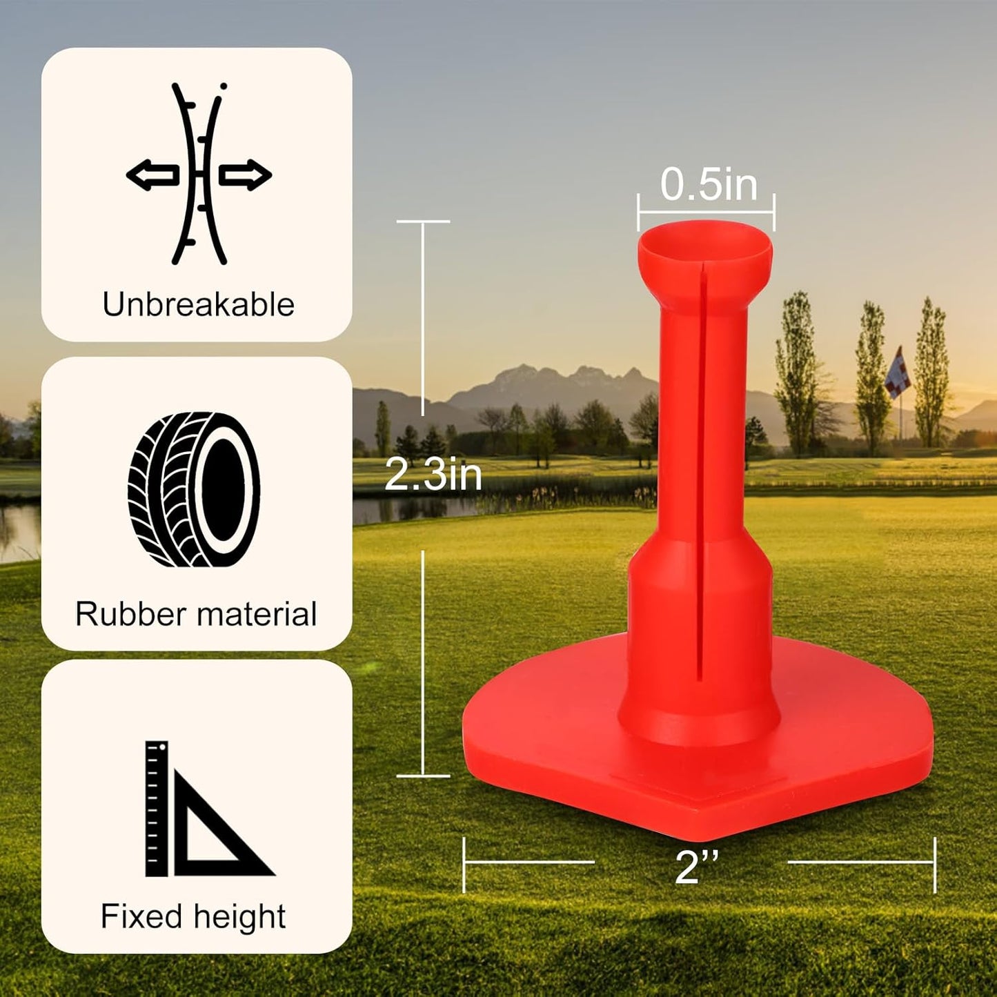 Premium Rubber Golf Tees for Hitting Mats, Unbreakable Golf Mats Tee for Driving Range, Excellent Durability and Stability Opening Rubber tees, Golf Accessories, Golf Gift