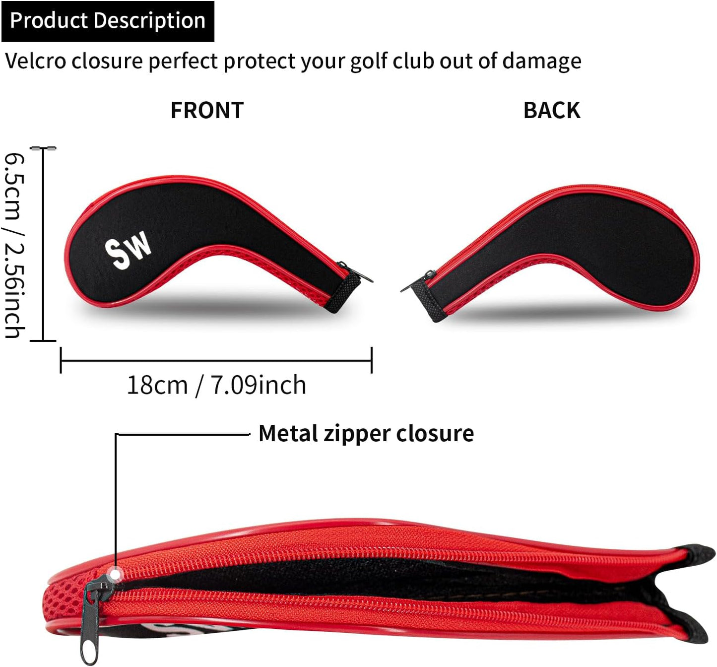 Golf 12pcs Thick Synthetic Golf Iron Head Covers Set Headcover Fit All Brands Callaway Ping Taylormade Cobra Etc. Also Custom Name