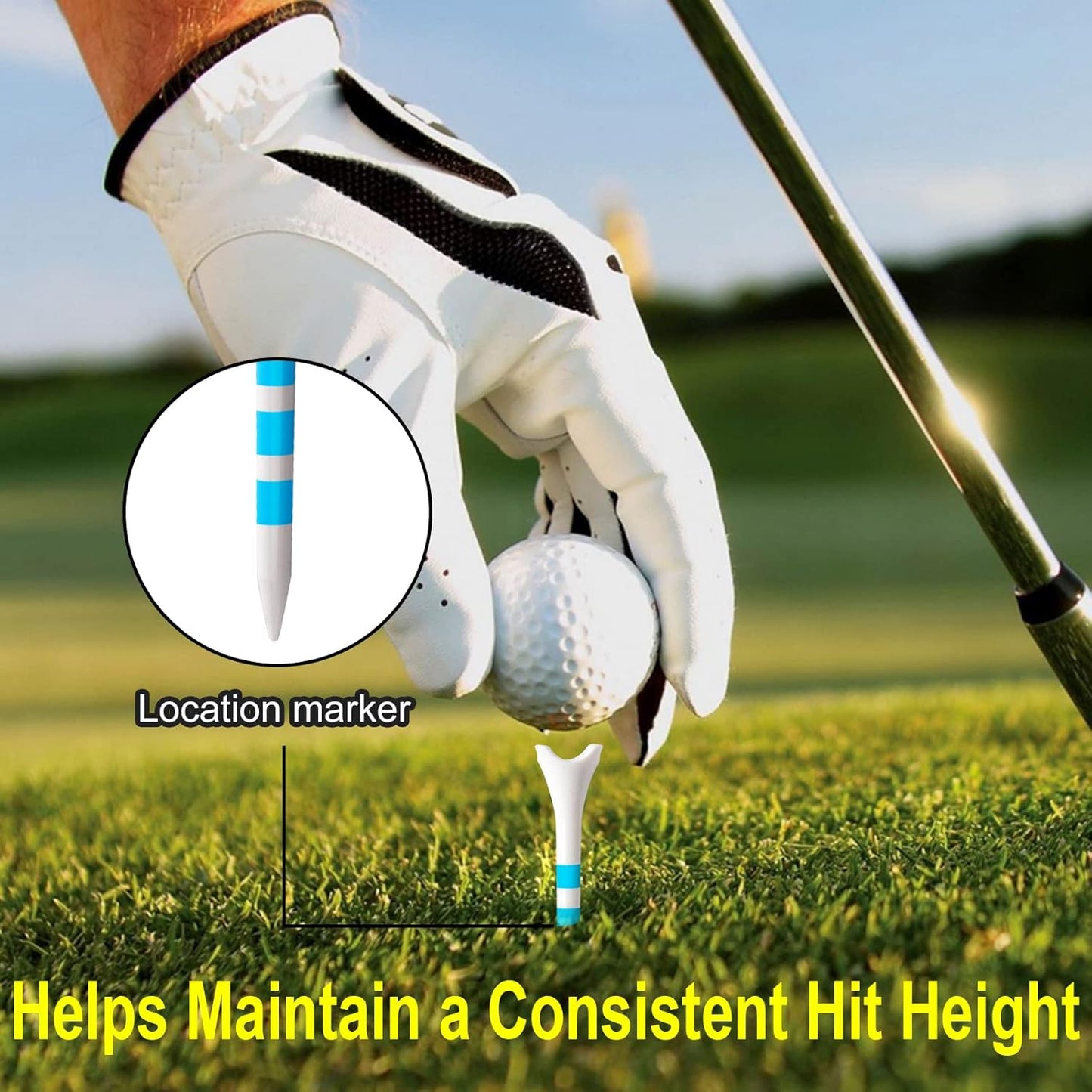 60/100 Pack Plastic Golf Tees (2-3/4"or 3-1/4"), Enhanced Durability & Stability, Designed to Reduce Friction and Side Spin