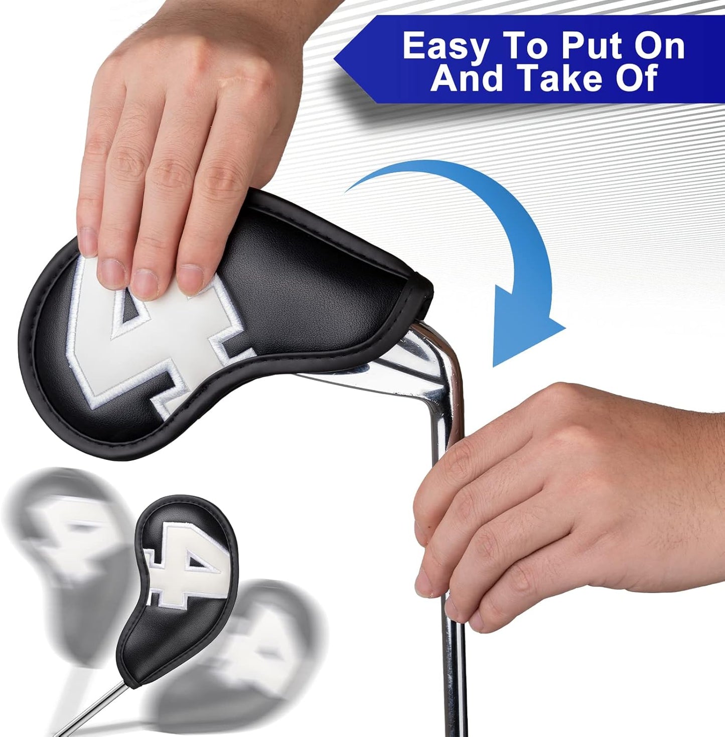 Craftsman Golf Magnetic Iron Headcovers Protective Cover with Large No. Available for Customize Name