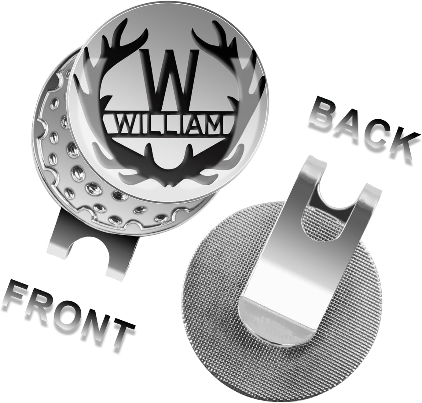 Personalized Golf Ball Markers with Hat Clip