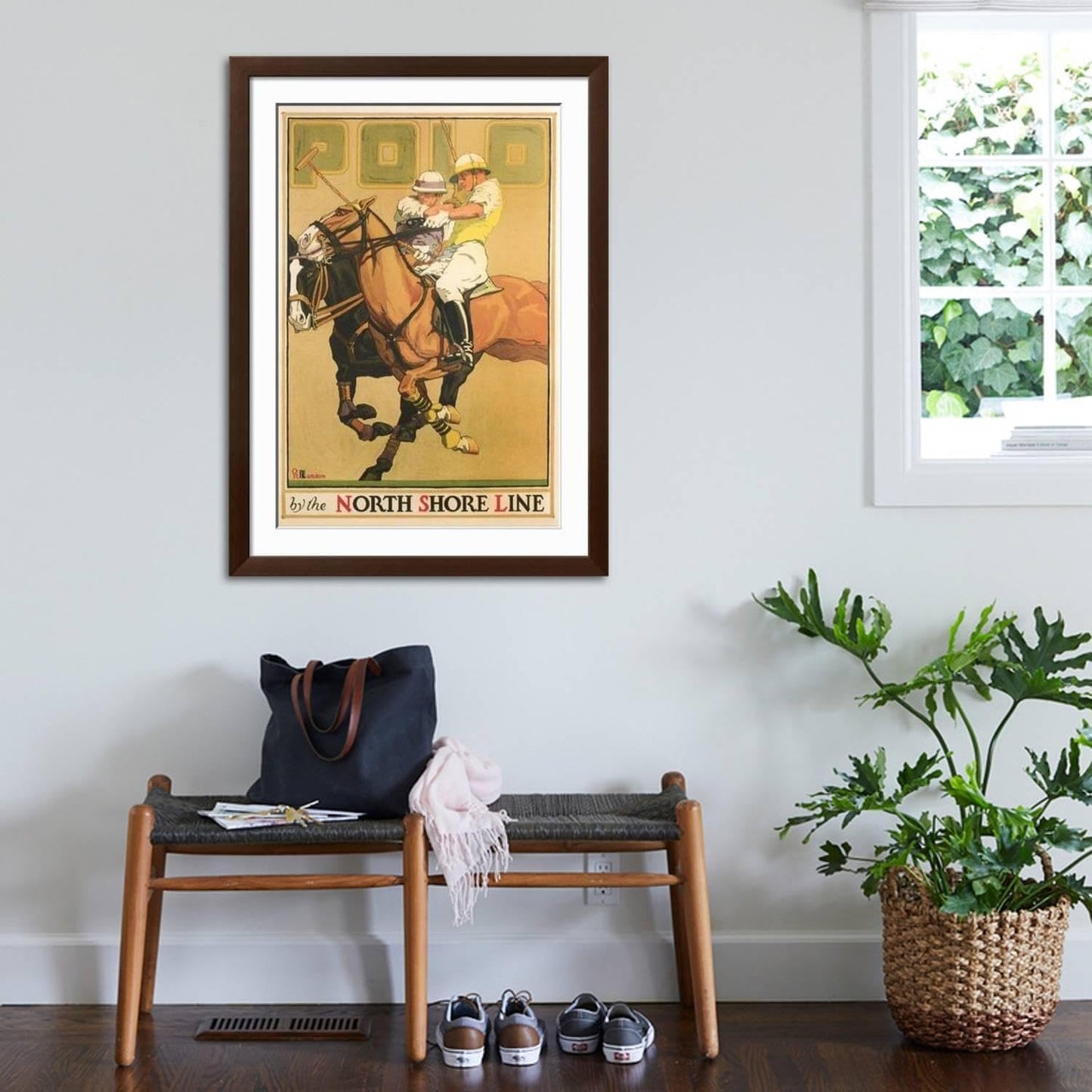 ART.COM Wall Art Print Polo Poster on Brown Frame, 32" x 44"