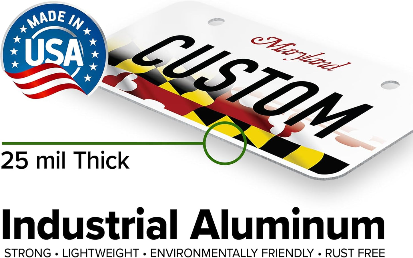 Mini License Plates, Personalized License Plates, Custom for Car, Bikes, ATV, Kids Car, Golf Cart, Jeep, 2x4 Inch, Rust-Free Fade Resistant Aluminum, USA Made by My Sign Center (Maryland)