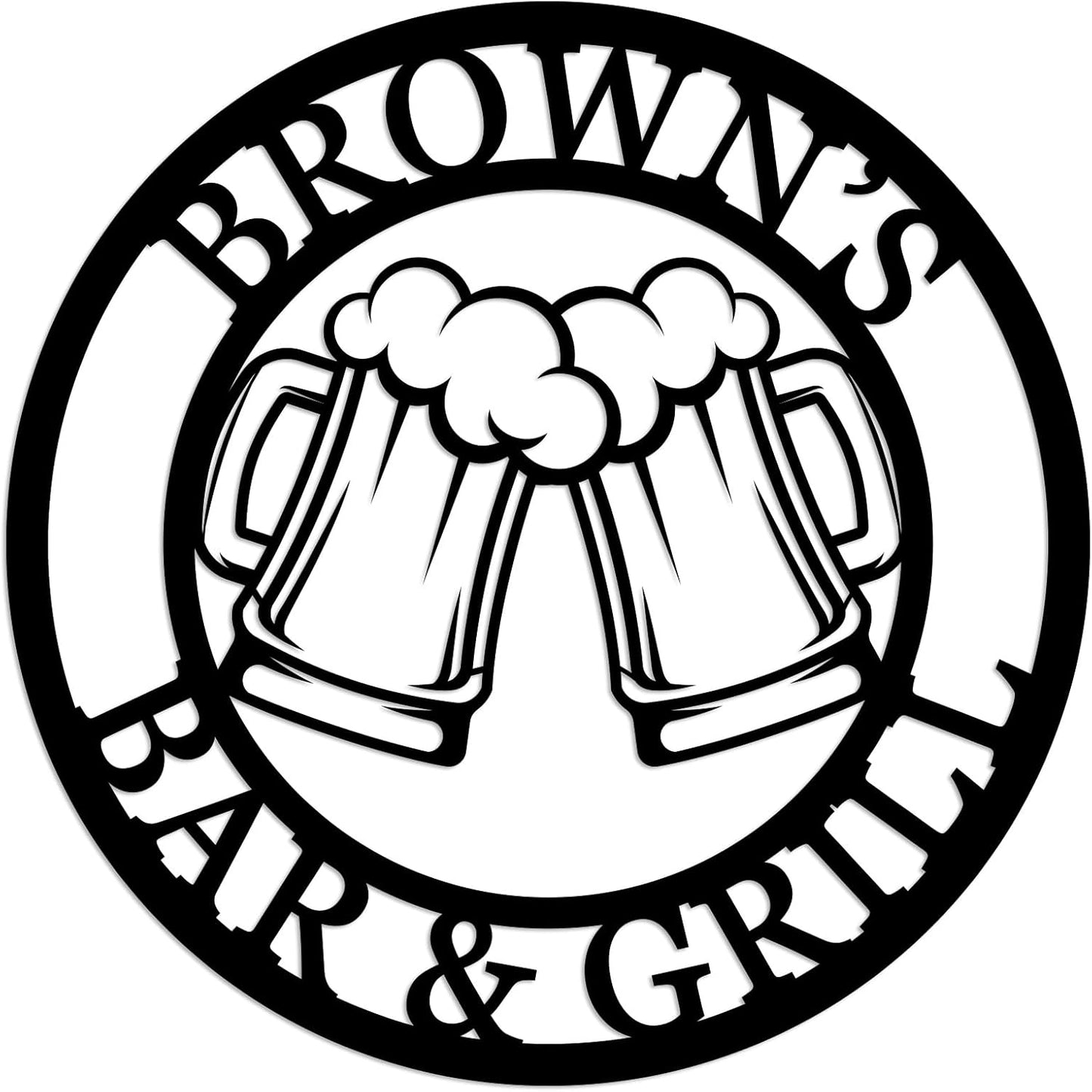 Personalized Brewery Metal Sign, Personalized Beer Mugs Metal sign, Custom Beer Room Decor