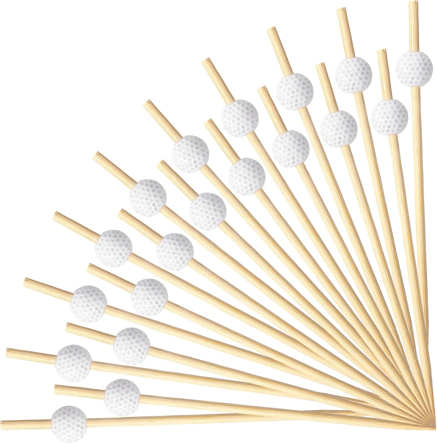 Layhit 150 Pcs Golf Cocktail Picks Party Decoration Fruit Golf Flag Tee Toothpicks Kabob Skewers Ball Sticks Food Picks Bamboo Appetizer Toothpicks Bamboo Cocktail Garnish for Party Supplies