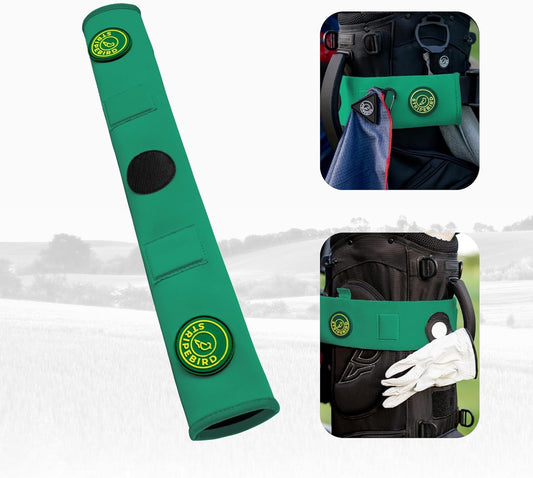 Stripebird - Premium Golf Cart Strap Sleeve Protector - Save Your Golf Bag from Golf Cart Straps - Includes Magnetic and Steel Plate for Magnetic Golf Accessories