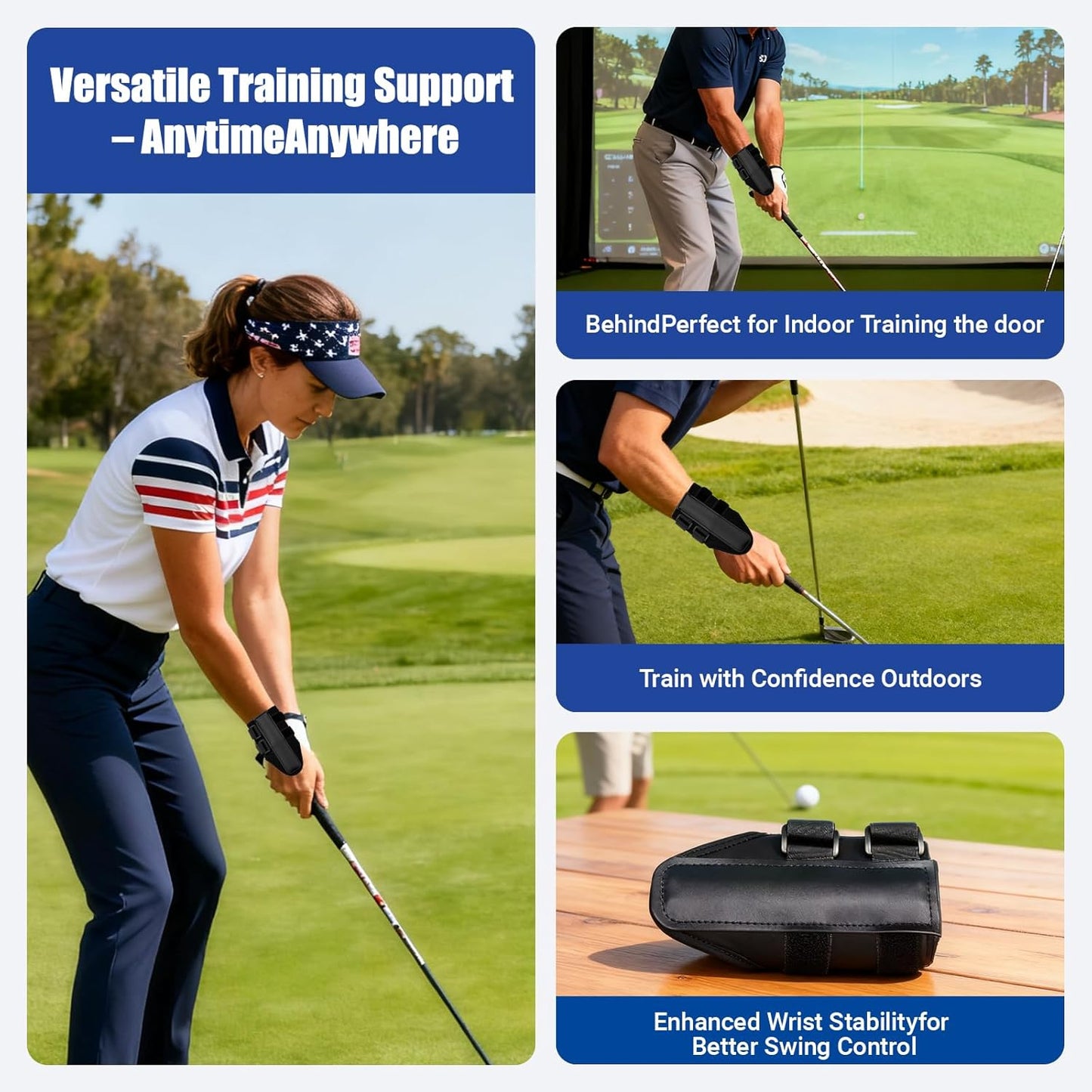 Flush Daddy Pro Golf Trainer – Golf Wrist Brace & Swing Alignment Support, Wrist Stabilizer & Grip Corrector for Beginners, Improve Wrist Position & Perfect Your Swing