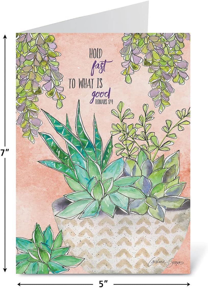 Current Multiple Blessing Religious Thinking of You Friendship Greeting Card Set - Value Pack of 20 Cards With White Envelopes for Friends & Family, 10 Designs, Large 5" x 7" Assortment