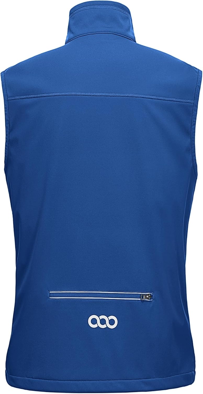 33,000ft Men's Windproof Lightweight Golf Vest Outerwear with Pockets, Softshell Sleeveless Jacket for Running Hiking Sports