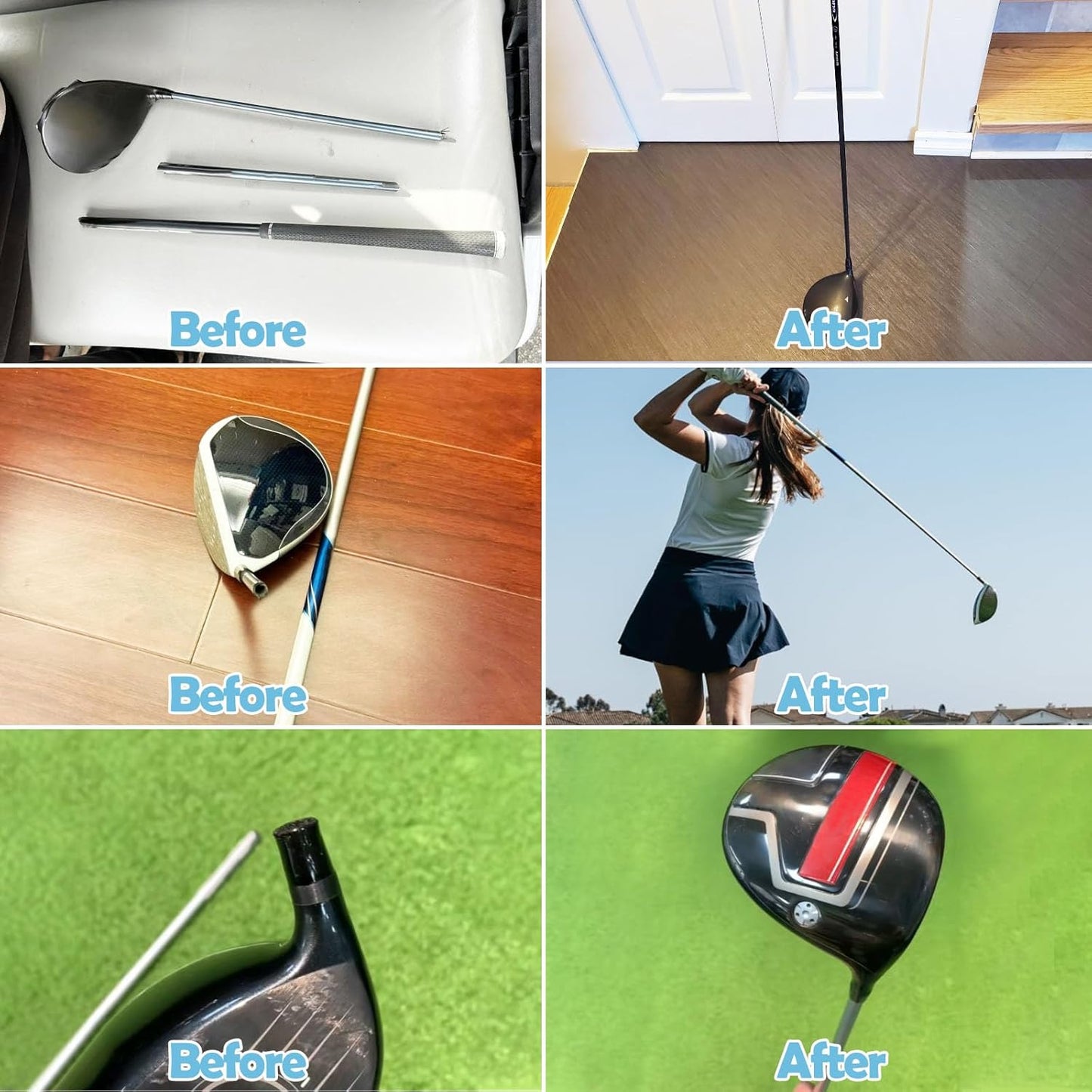 Golf Club Epoxy - Waterproof & Extra Strength - 5 Minute Golf Shaft Repair - Quick Cure Golf Epoxy for All Golf Shafts, Golf Heads, Drivers, Putters, and Irons，Ideal for Clubhouse & Home