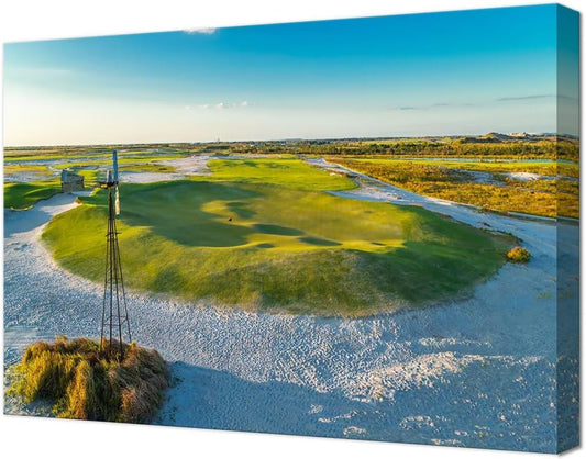 Streamsong Black Golf Course 9th Hole Wall Art for Living Room Bedroom Bathroom Home Decorations Golf Course Picture Poster Framed Artwork Canvas Prints Ready to Hang(18''H x 24''W)