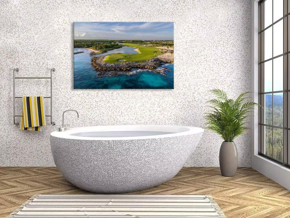 Punta Espada Golf Club Wall Art for Living Room Bedroom Bathroom Home Decorations Punta Espada Golf Course Picture Poster Framed Artwork Ready to Hang(18''H x 24''W)