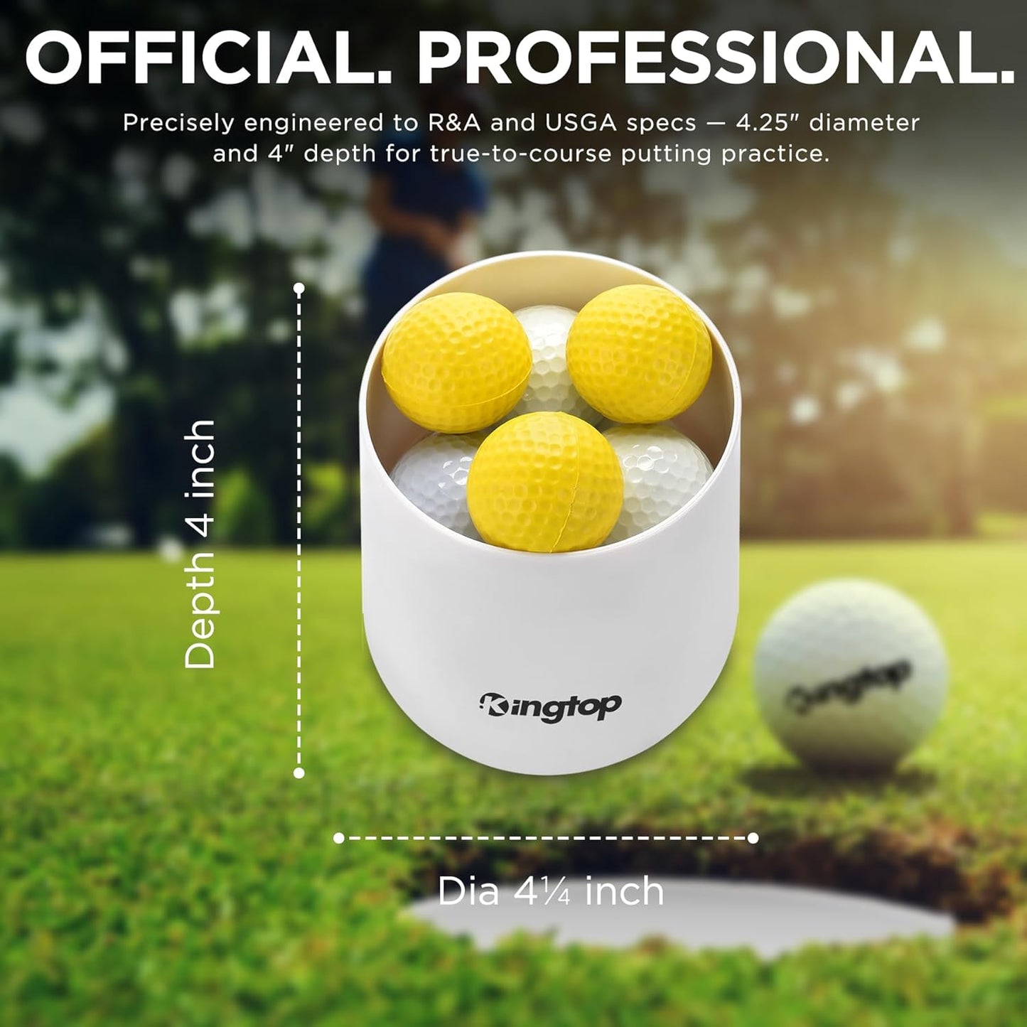 KINGTOP Golf Hole Cup – Fit PGA/USGA Regulations, Golf Accessories for Backyard Practice Putting Green, 4 Inches and 6 Inches Available