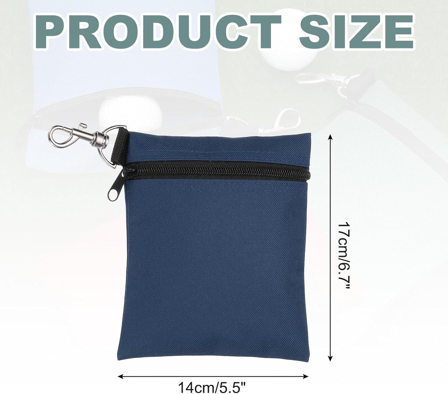 uxcell Golf Tee Pouch, Professional Zipper Golf Tee Bag Accessories Pocket Gear Clip Bag with Metal Lobster Claw Clip Organizer Storage Bags for Men and Women