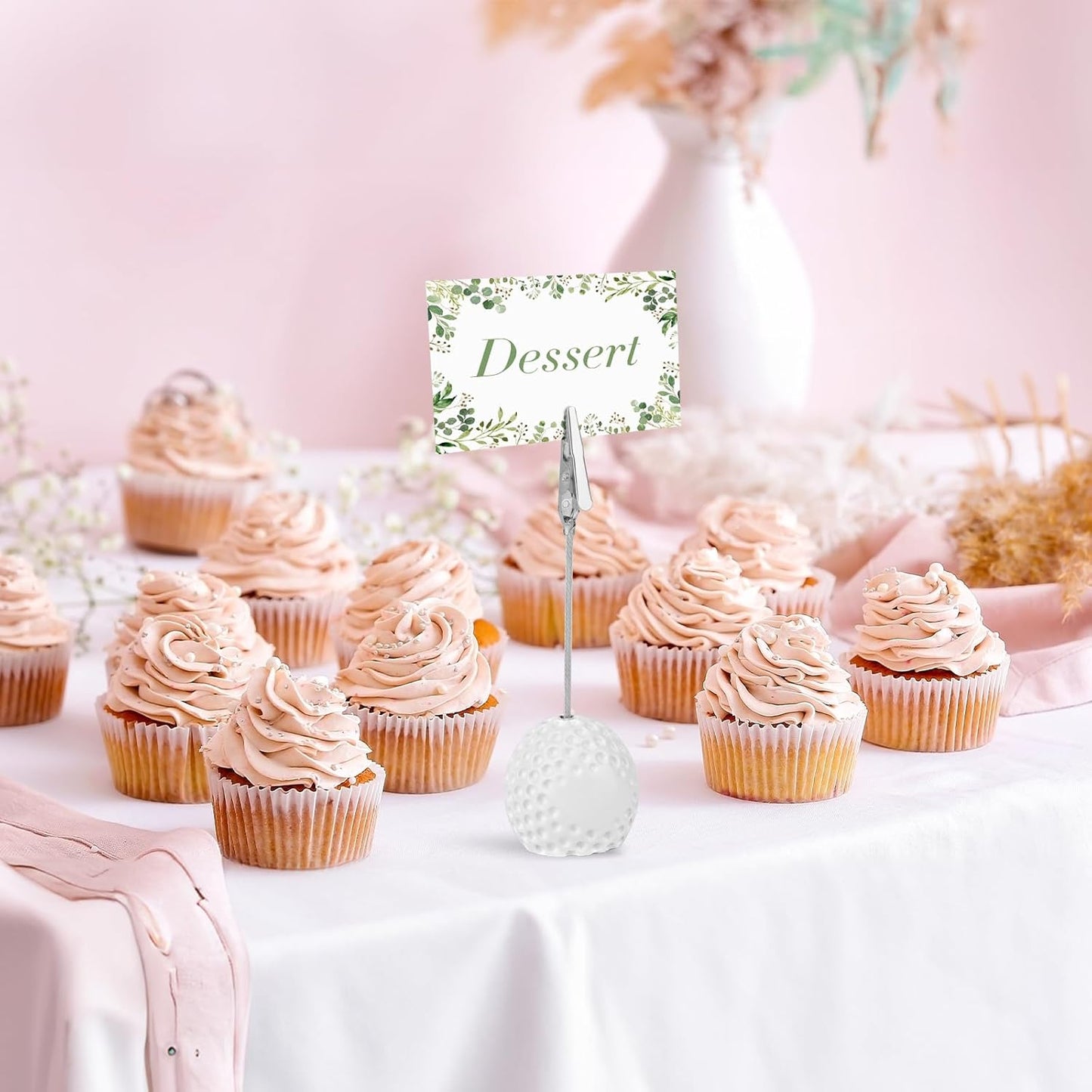 4 PCS Resin Golf Ball Base Alligator Clip Place Card Holder Golf Ball Shaped Table Number Holder Name Place Card Holder for Office Menu Events Wedding Party