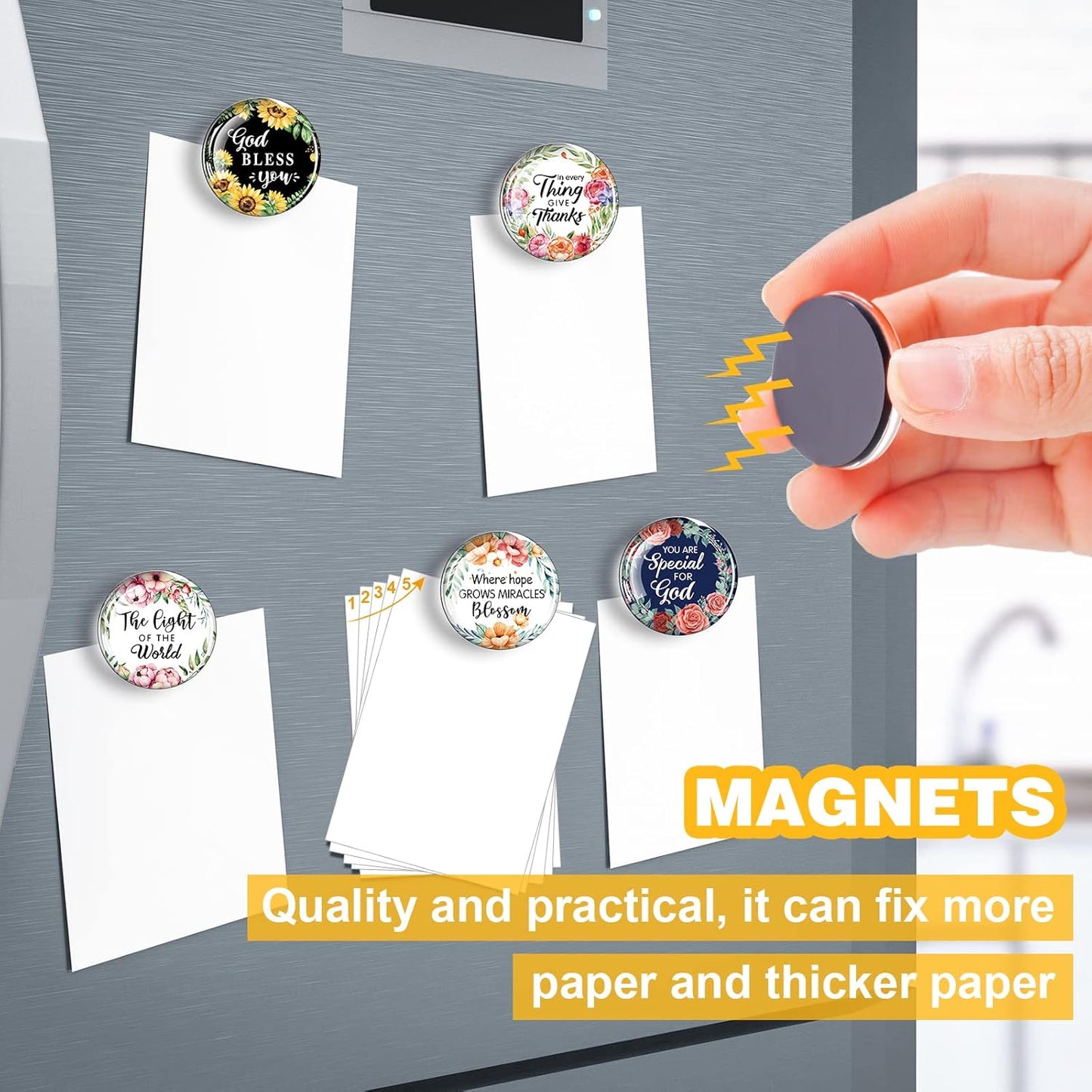 Weewooday 10 Pcs Inspirational Magnets for Refrigerator Fridge Decor Accessories Motivational Glass Quote Fun Magnet for Cabinet Whiteboard Kitchen Office Christmas Gifts(Inspirational Pattern)