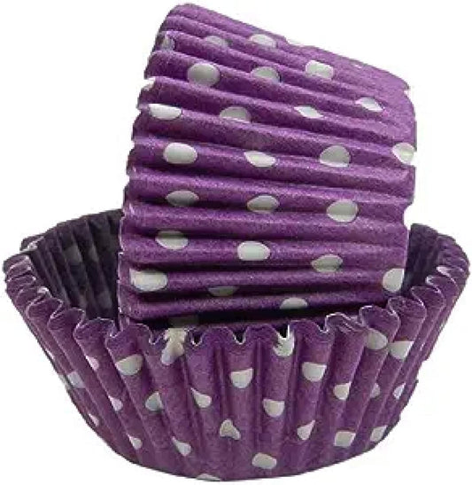 Regency Wraps Greaseproof Professional Grade Baking Cups, Pack of 40, Standard Liners, Purple Polka Dot, for Cupcakes, Muffins, Candy, Non Stick