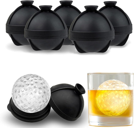 Bangp Golf Ball Ice Molds Set of 6,Whiskey Round Ice Cube Molds, 2.5 Inch Golf Gifts Ball Ice Maker Mold,Novelty Sphere Ice Molds Create Golf Ice Balls for Whiskey, Cocktails, Coffee,Bourbon