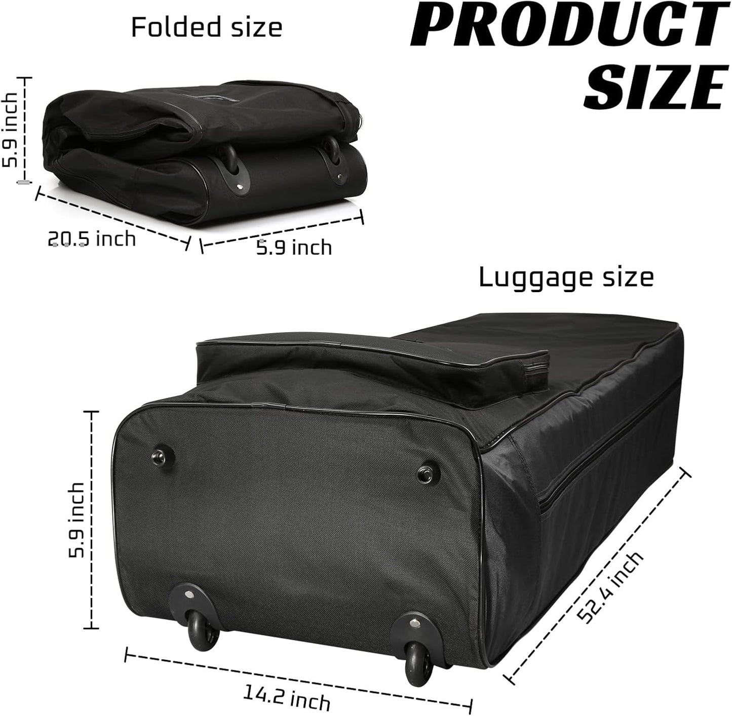 XUZ Golf Club Travel Bags for Airlines - Soft Sided Travel Golf Bags for Airlines, 1200D Foldable Golf Club Covers Stuff, Wheels Travel Case with Accessories