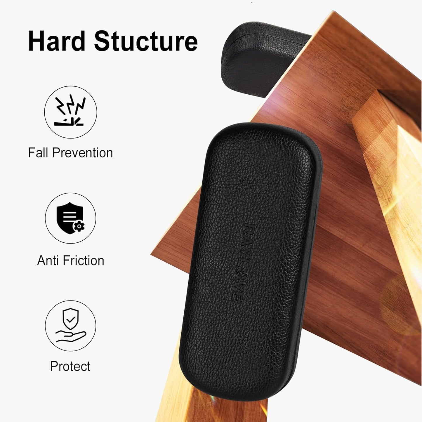 RayLove Glasses Case Hard Shell Eyeglass Case with Cleaning Cloth, PU Leather Protective Eye Glass Cases Fits Most Sunglasses