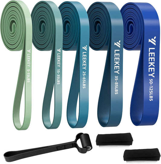 LEEKEY Resistance Bands, Exercise Bands with Handles,Pull Up Assist Bands - Band Set with Door Anchor - Bands for Working Out,Band for Men and Women Fitness Training,Home Workouts