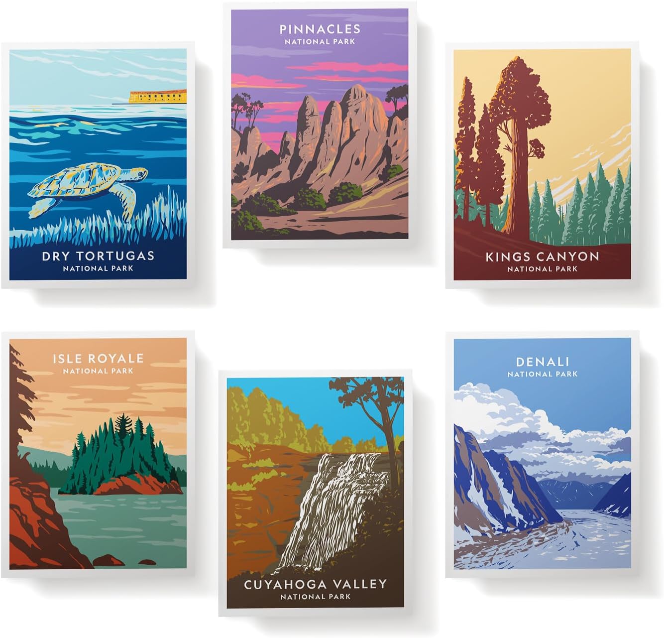 Twigs Paper - Assorted Art National Parks Greeting Cards - Stationery Cards with Envelopes - Thank You and Blank Note Cards - Greeting Cards for All Occasions - Made in USA (5.5 x 4.25, Set of 12)