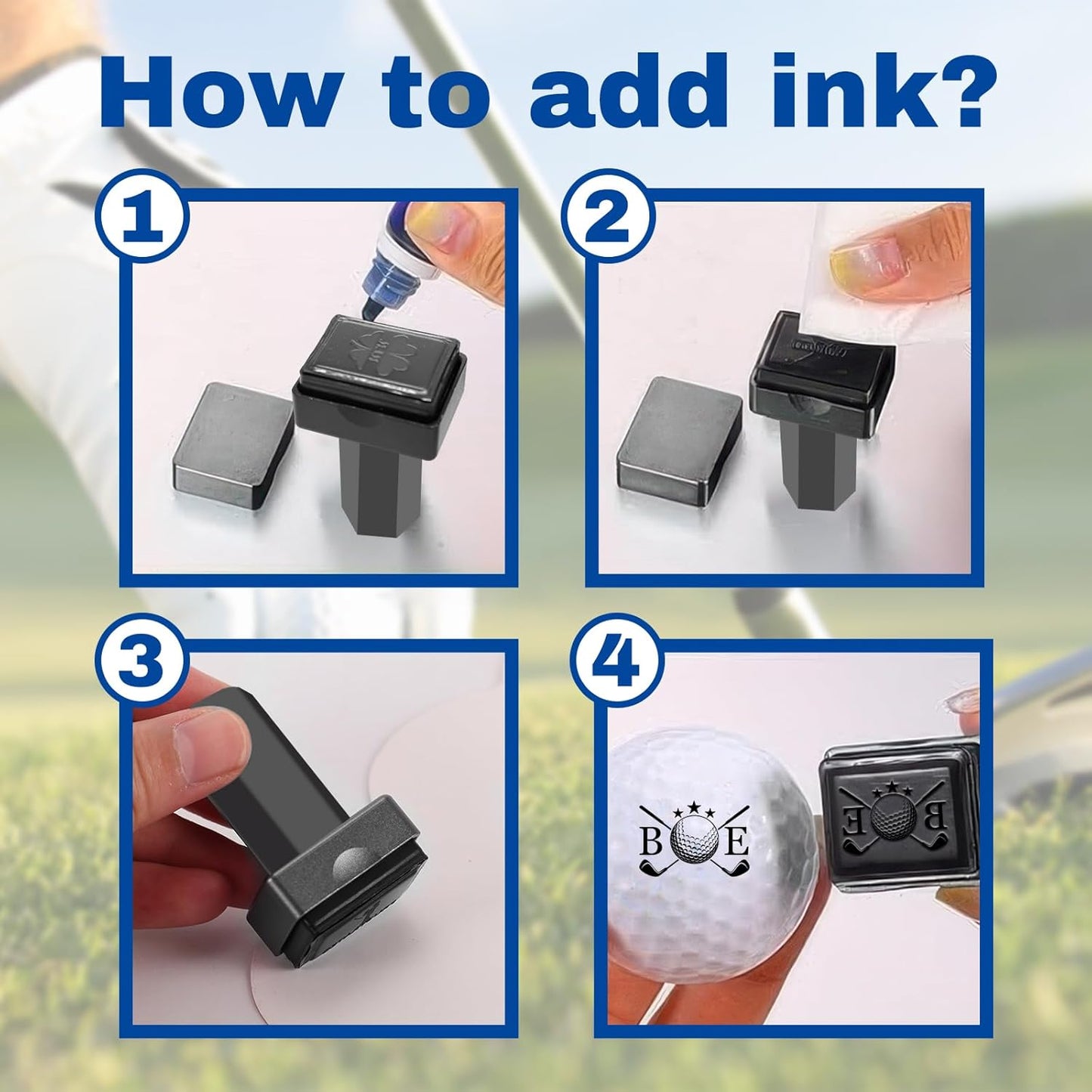 Personalized Custom Golf Ball Stamp Markers with Ink Customized Logo Monogram Name Golf Ball Stamper for Golfer Husband Boyfriend Dad Gift Reusable Your Own Golf Ball Stamps