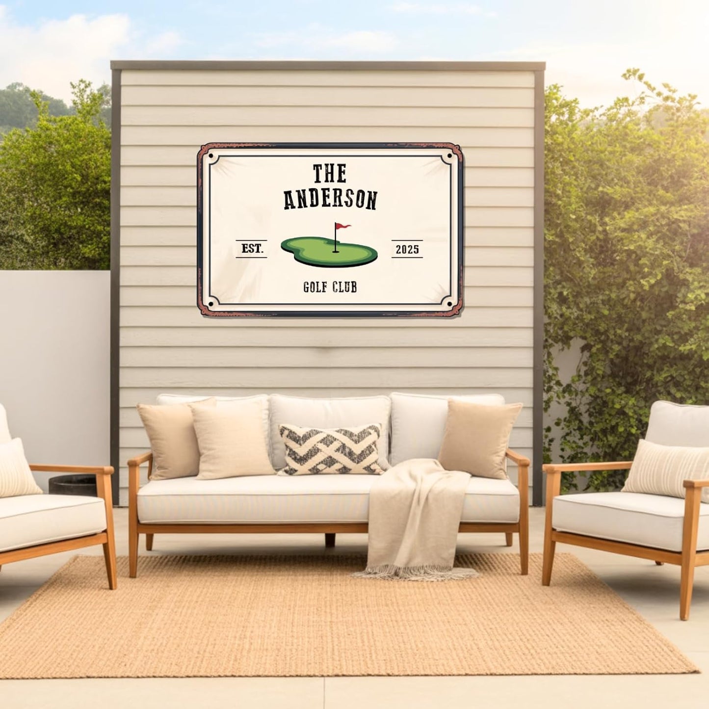 Personalized Golf Metal Sign, Vintage Country Club Villa Decor, Custom Metal Sign with Name, Personalized Golf Wall Decor for Club Garage Bar, 19th Hole Wall Art, Gifts for Golfers Dad Father Husband