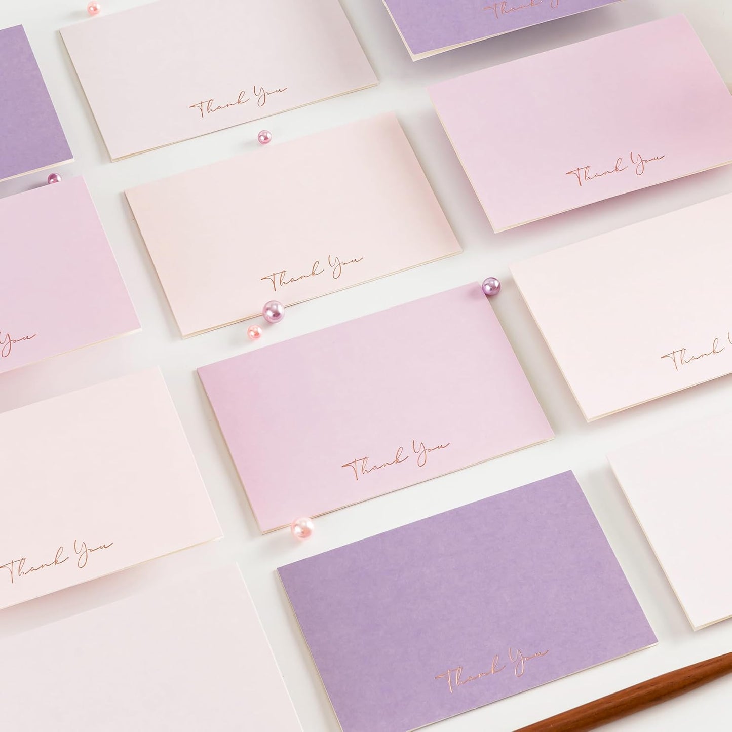 Crisky Purple Thank You Cards with Envelopes & Stickers， 50 Pack Bridal Shower Graduation Thank You Cards Small Business, Wedding Baby Shower Birthday Funeral Notes Bulk