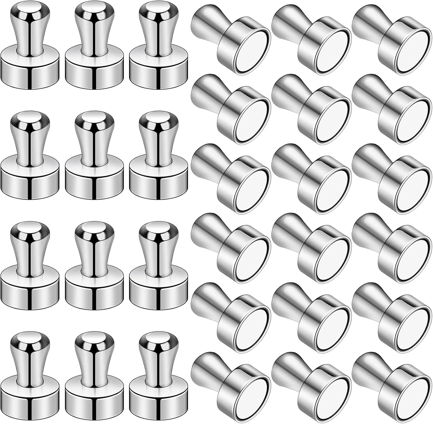 LOVIMAG Fridge Magnets 30Pcs Refrigerator Whiteboard Small Strong Magnet Classroom Kitchen Accessories Decorative Locker Set Decor Must Haves Office Calendar Refrigerador Magnetic Cute Crafts Silver