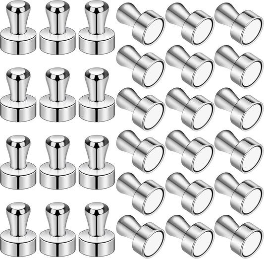 LOVIMAG Fridge Magnets 30Pcs Refrigerator Whiteboard Small Strong Magnet Classroom Kitchen Accessories Decorative Locker Set Decor Must Haves Office Calendar Refrigerador Magnetic Cute Crafts Silver