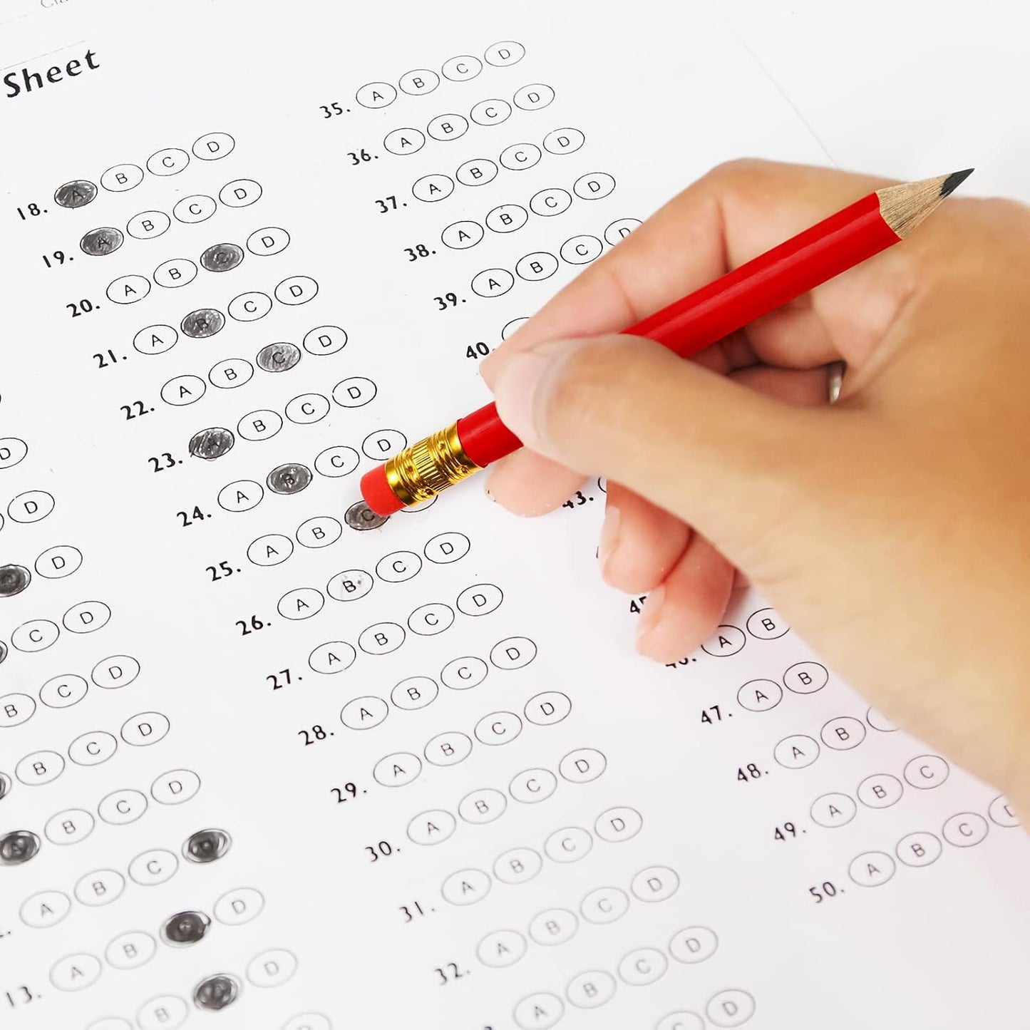 Outus 72 Pieces Golf Pencils Half Pencils with Eraser Mini Bulk Short #2 HB Pre Sharpened for Bridal Shower Wedding Office(Red)