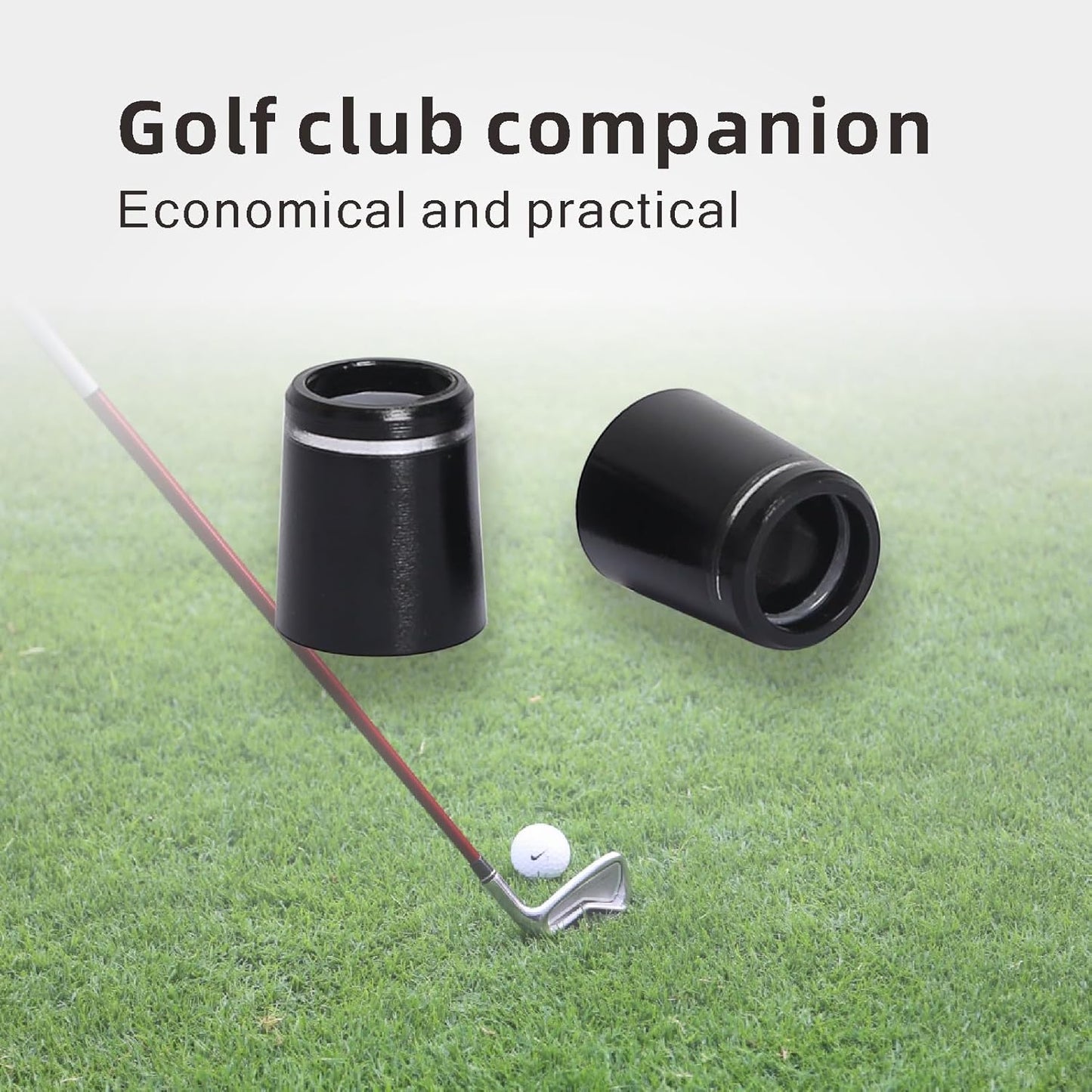 Mariyandh 12 Pcs ' Black Golf Club Ferrules for Irons Shaft Universal with Single Silver Ring