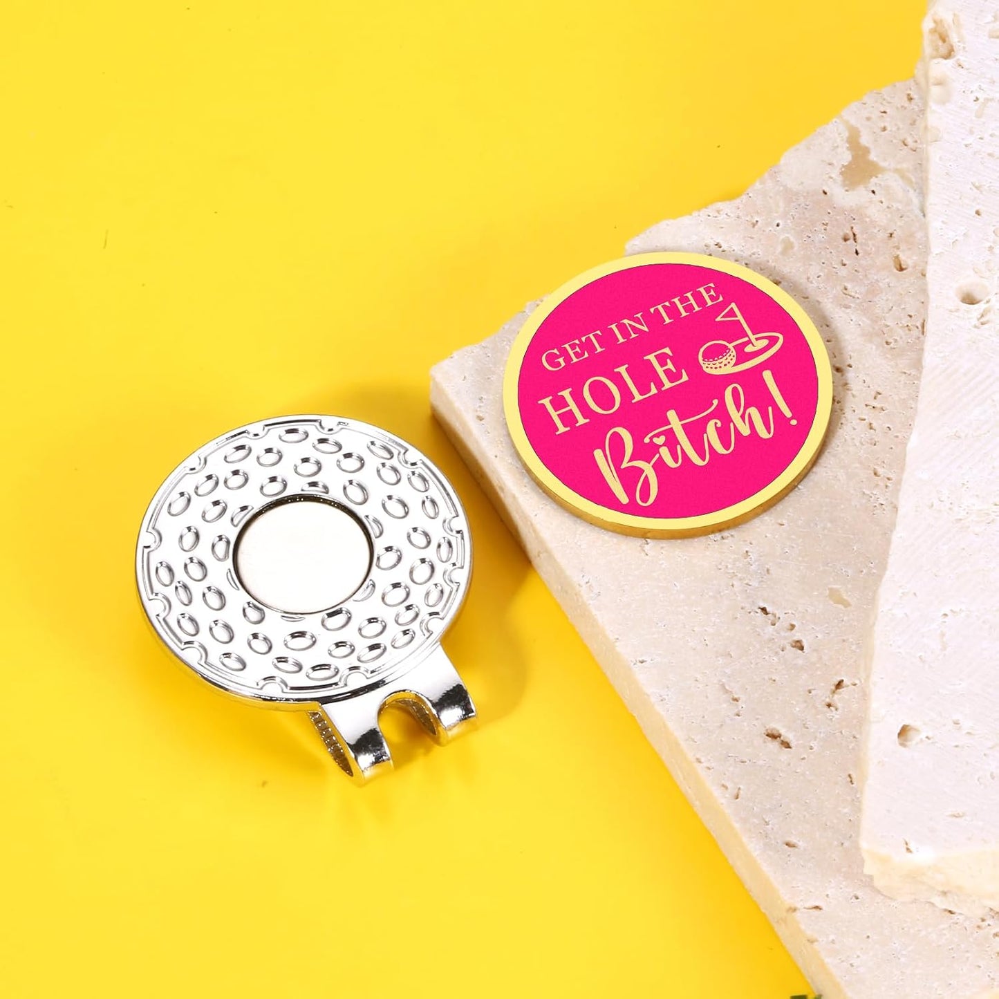 TI-EDC Funny Golf Women's Ball Marker Hat Clip, Golf Stocking Stuffer for Women, Womens Funny Golf Accessories, Funny Golf Ball Marker Accessories, Valentines Day Gifts for Girlfriend