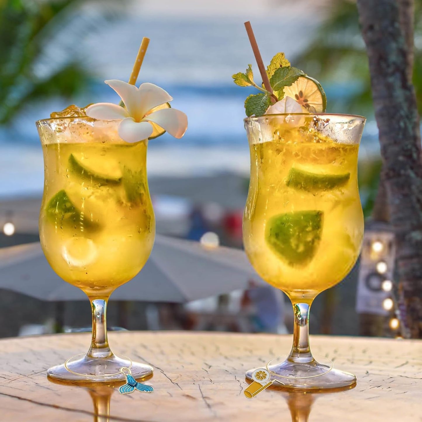 Wine Glass Charms Drink Identifiers Wine Charms For Stem Glasses Markers Glass Tags Travel Beach Themed Party Supplies