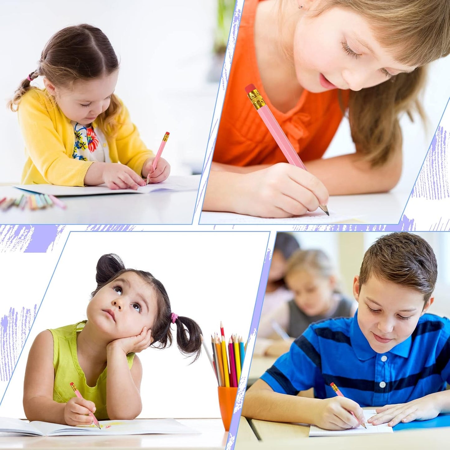 Zonon 24 Pcs Pink Golf Pencils with Erasers Mini Small Pencils Baby Shower Favors Bulk Hexagon Wooden Sharpened Half Graphite 2B for Golf Event, Wedding, Party Game, School, Company, Pew, Pocket