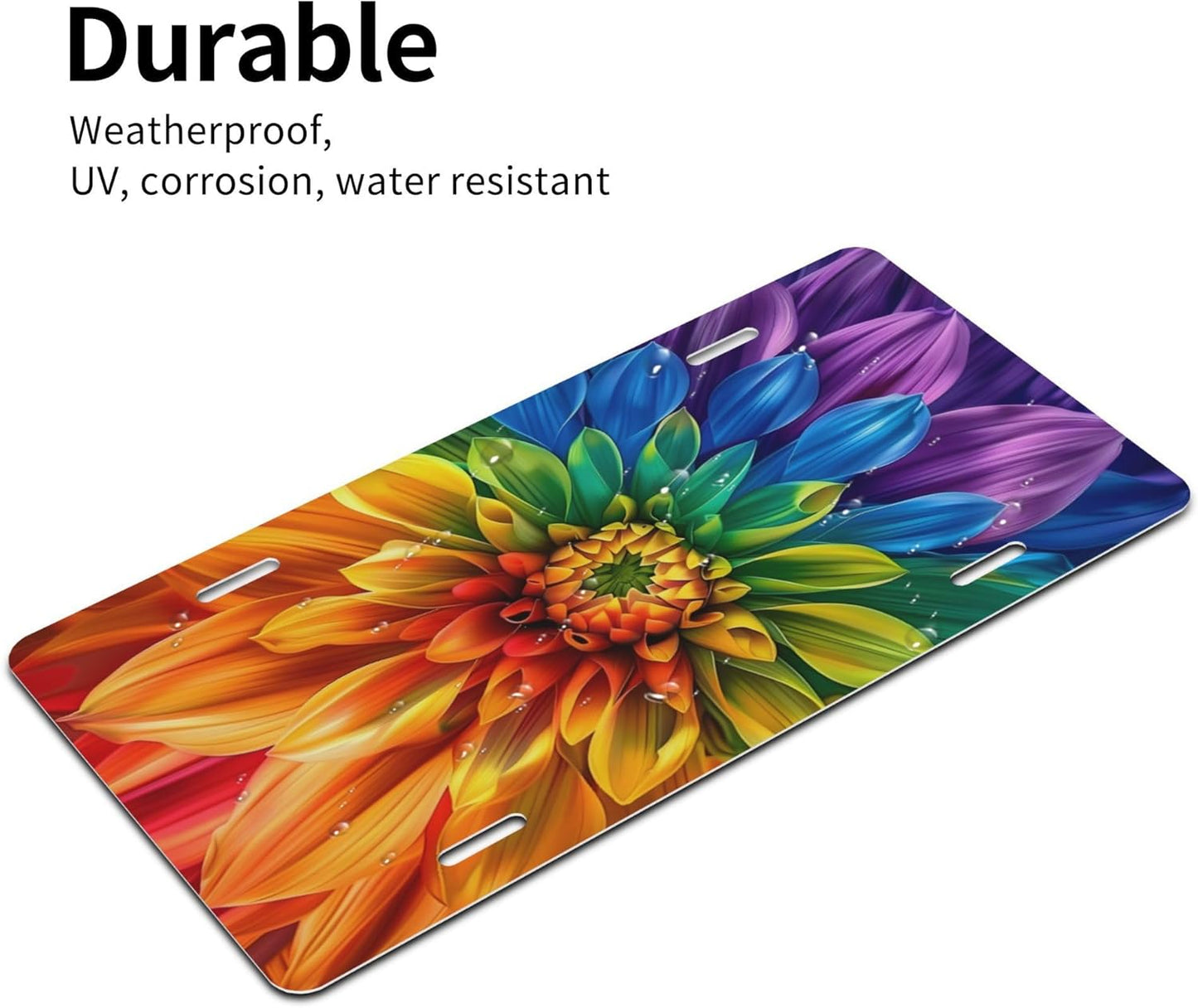 Custom License Plate Personalized Flower Pretty Funny Aluminum Front License Plates Decorative Rust-Free Metal Car Plate Covers for Women Men Car Tag Accessories fit Truck SUV Rv 12 X 6 in