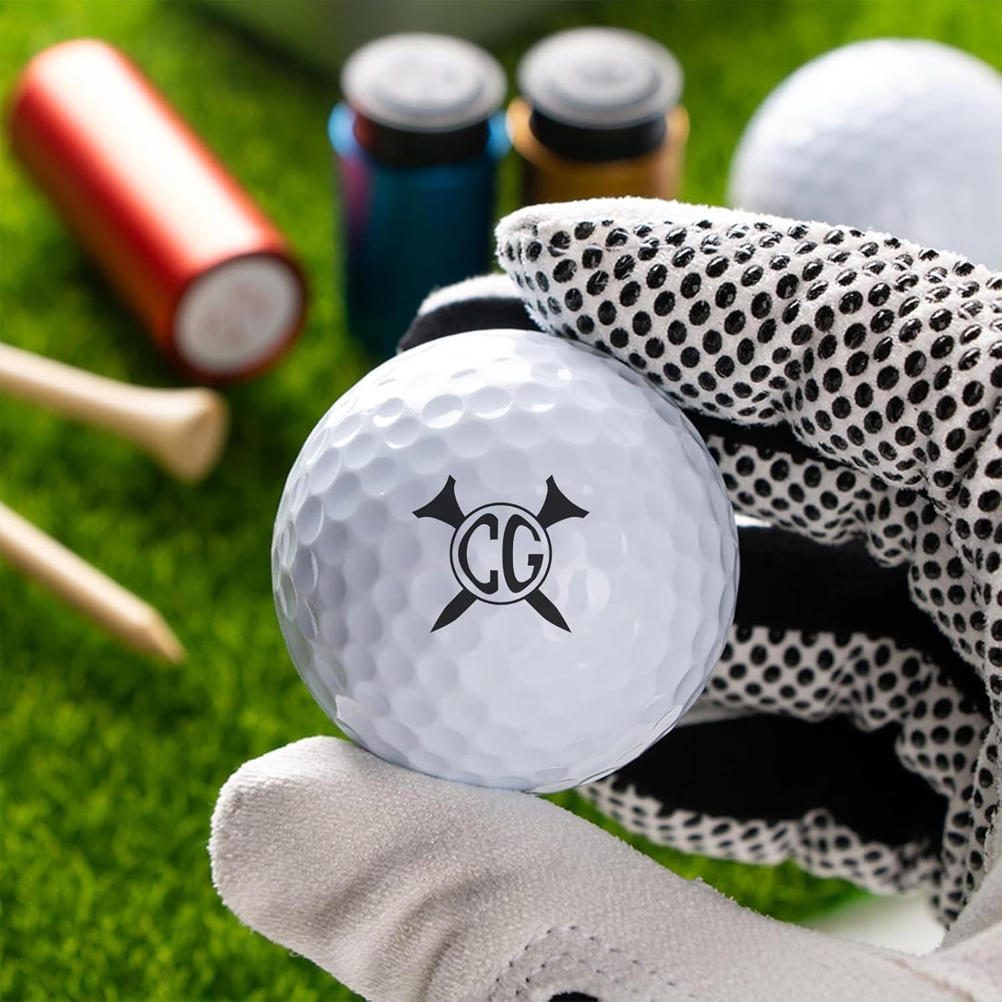 Custom Golf Ball Stamp Marker, Quick-Dry Self-Inking Golf Ball Personalized Stamp with Logo Monogram, Reusable Waterproof Golf Ball Marking Gift for Men Golfer & Dad Husband, Golf Balls Stamp