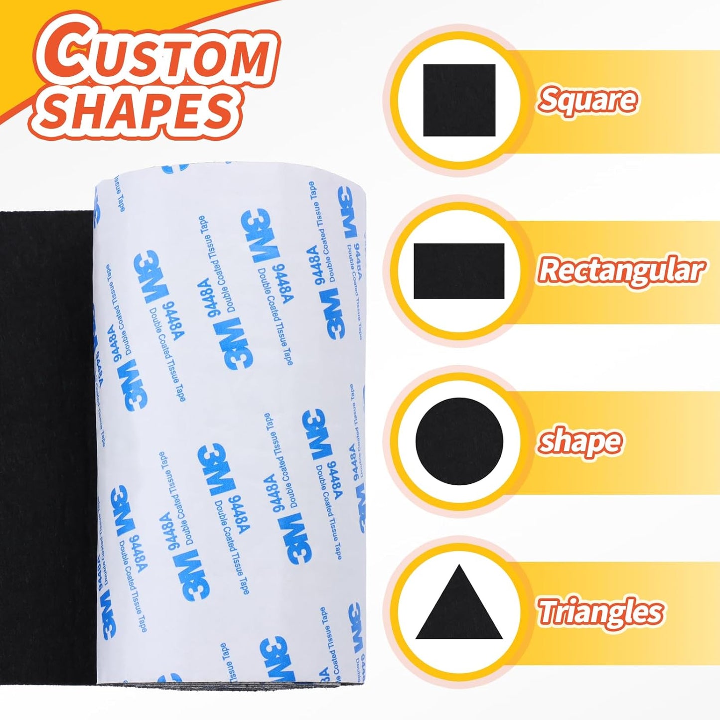 Felt Furniture Pads, Non Slip Self Adhesive Cuttable Felt Tape Black Heavy Duty Felts Strip Roll for Protecting Hardwood Floors Chair Wall Protector (40 x 5 x 0.12 Inch)