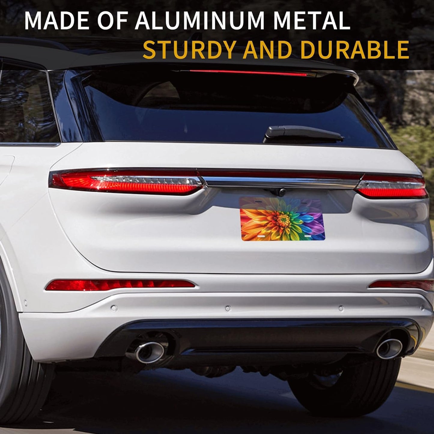 Custom License Plate Personalized Flower Pretty Funny Aluminum Front License Plates Decorative Rust-Free Metal Car Plate Covers for Women Men Car Tag Accessories fit Truck SUV Rv 12 X 6 in