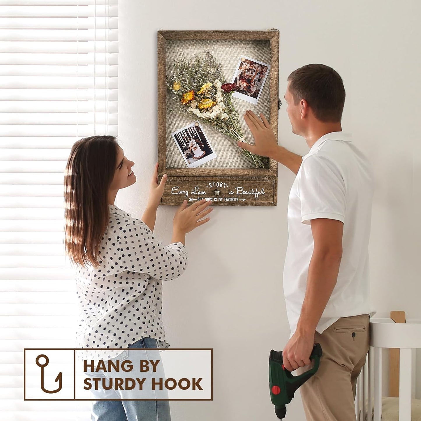 AW BRIDAL 11X16 Large Shadow Box Picture Frames Deep Shadow Boxes Display Cases with Removable Shelves and Drawers, Brown Wooden Memory Boxes for Keepsakes with Slot Christmas Decorations Gifts