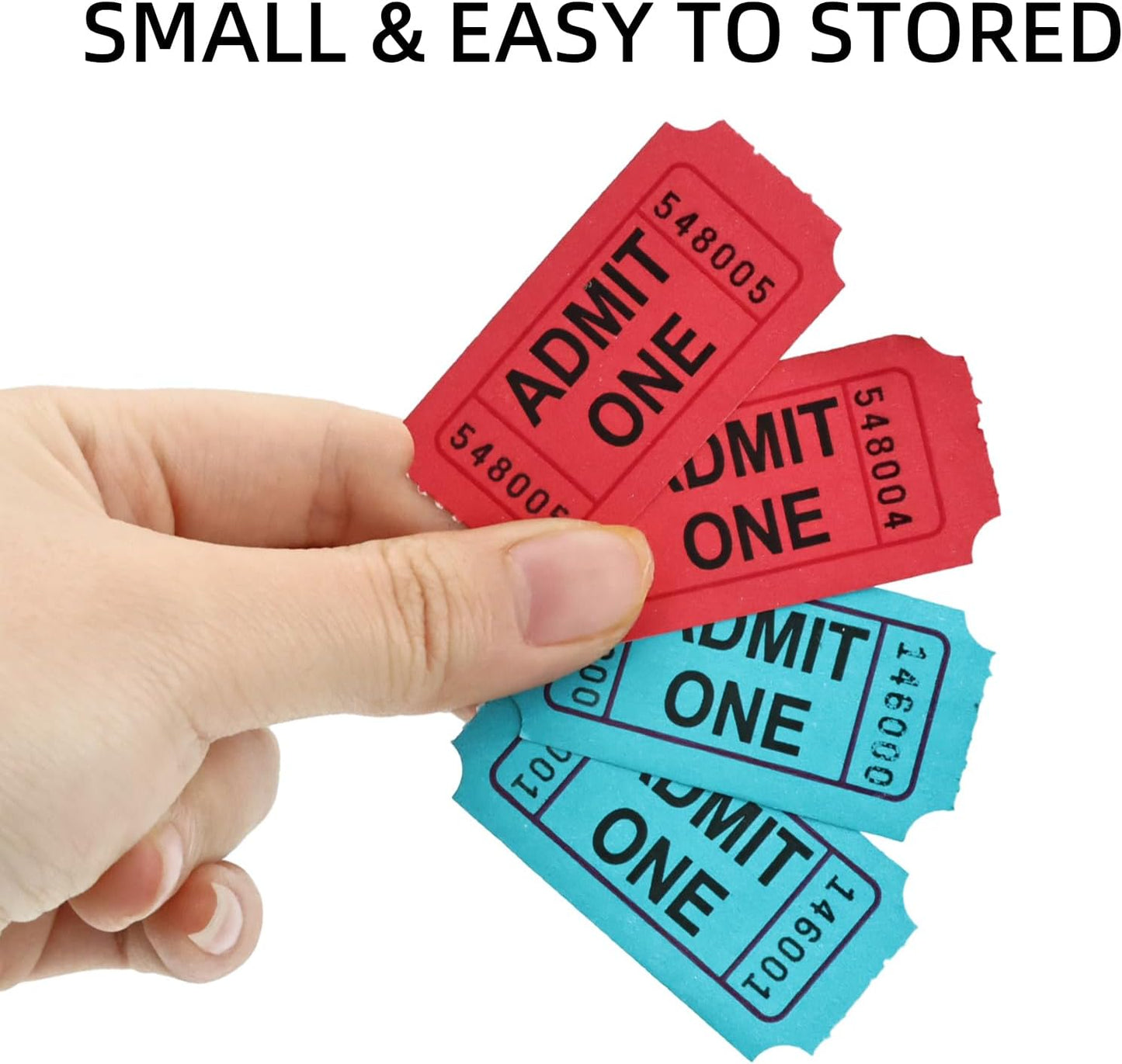 Raffle Tickets Roll - 2000 Tickets Single Roll for Fundraisers, Carnivals, Events - Durable Stub Design, Easy Tear & Organize(Red)